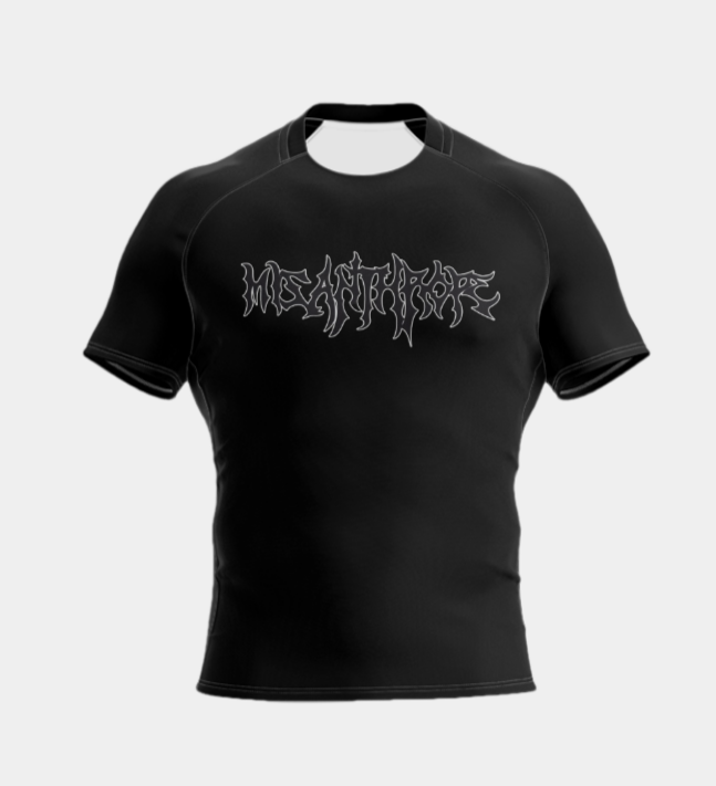 Black compression shirt.